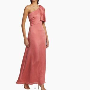 Sachin & Babi Chelsea Crinkle Satin One-Shoulder Gown